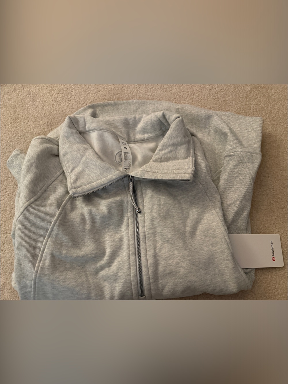 lululemon athletica Light Gray Bomber Zip Jacket
